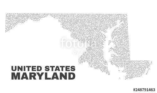 500x297 Maryland State Map Designed With Small Dots Vector Abstraction