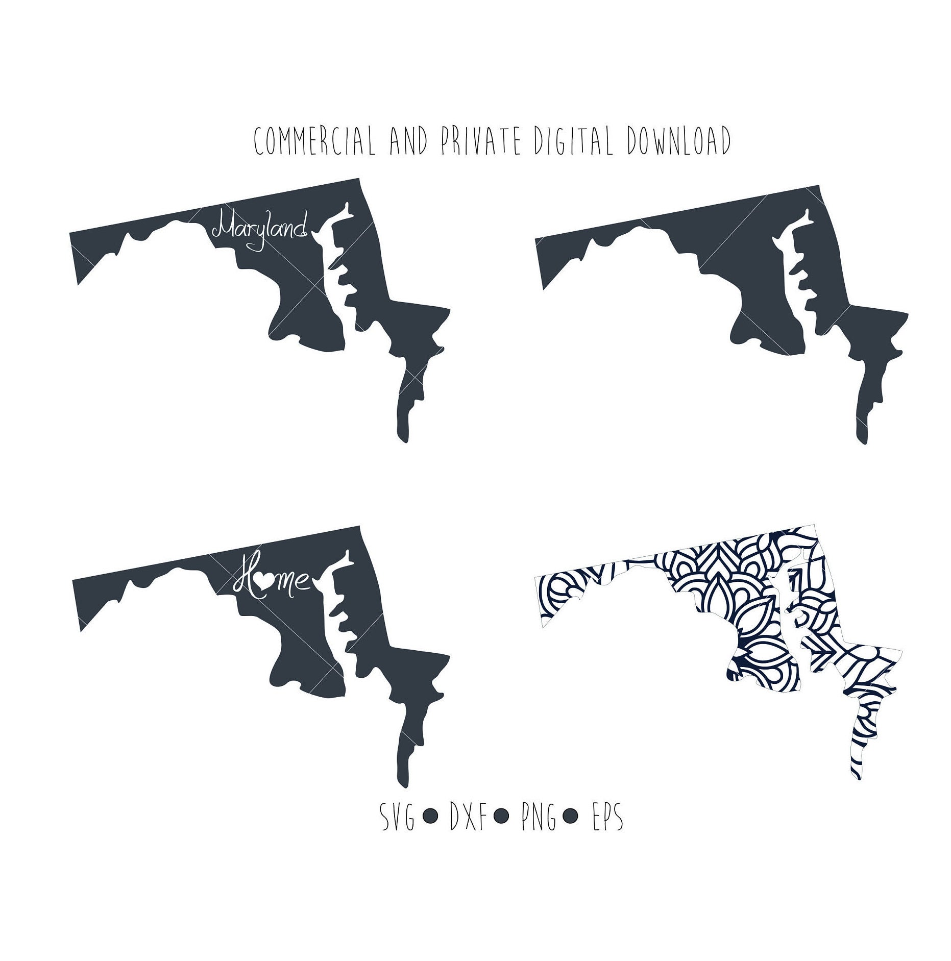 1863x1883 Maryland Outline Vector Clipart Maryland State Digital Etsy