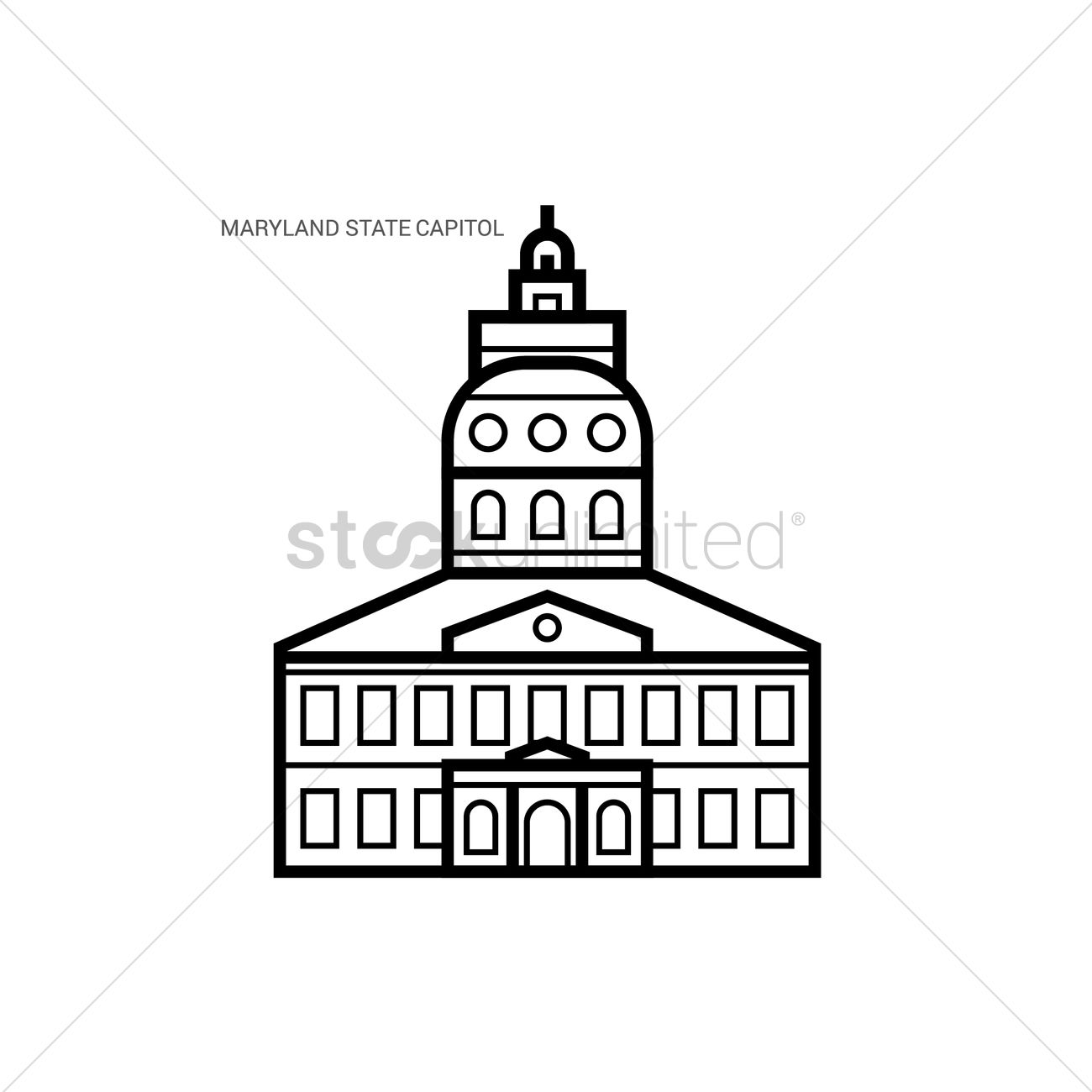 1300x1300 Maryland State Capitol Vector Image