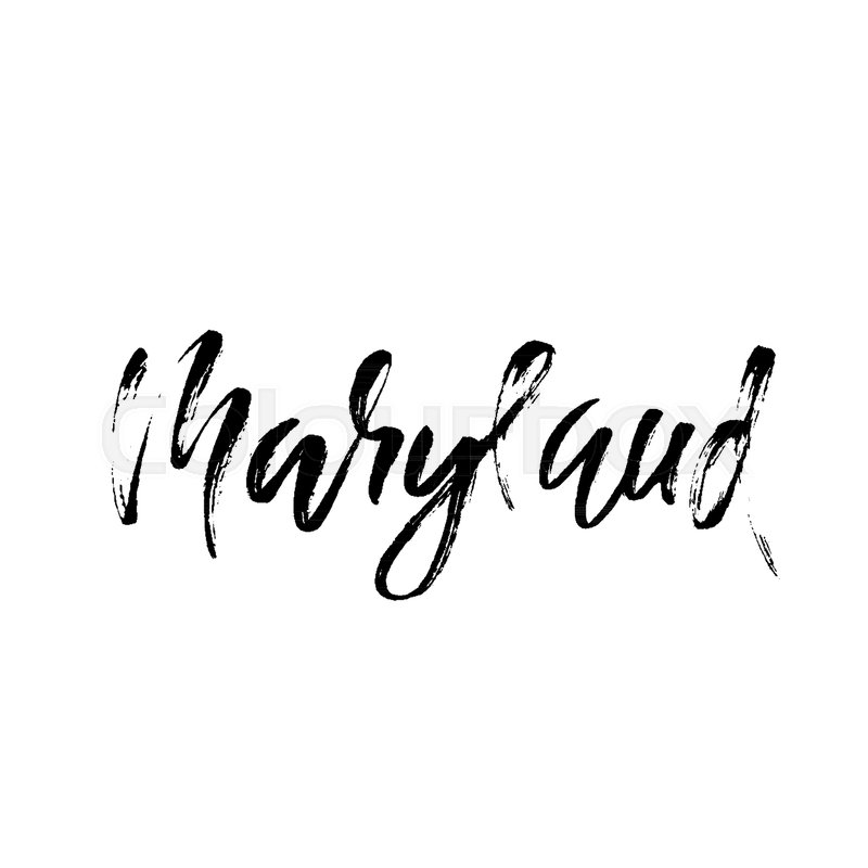 800x800 Maryland Modern Dry Brush Lettering Stock Vector Colourbox