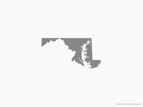 460x345 Vector Maps Of Maryland Free Vector Maps