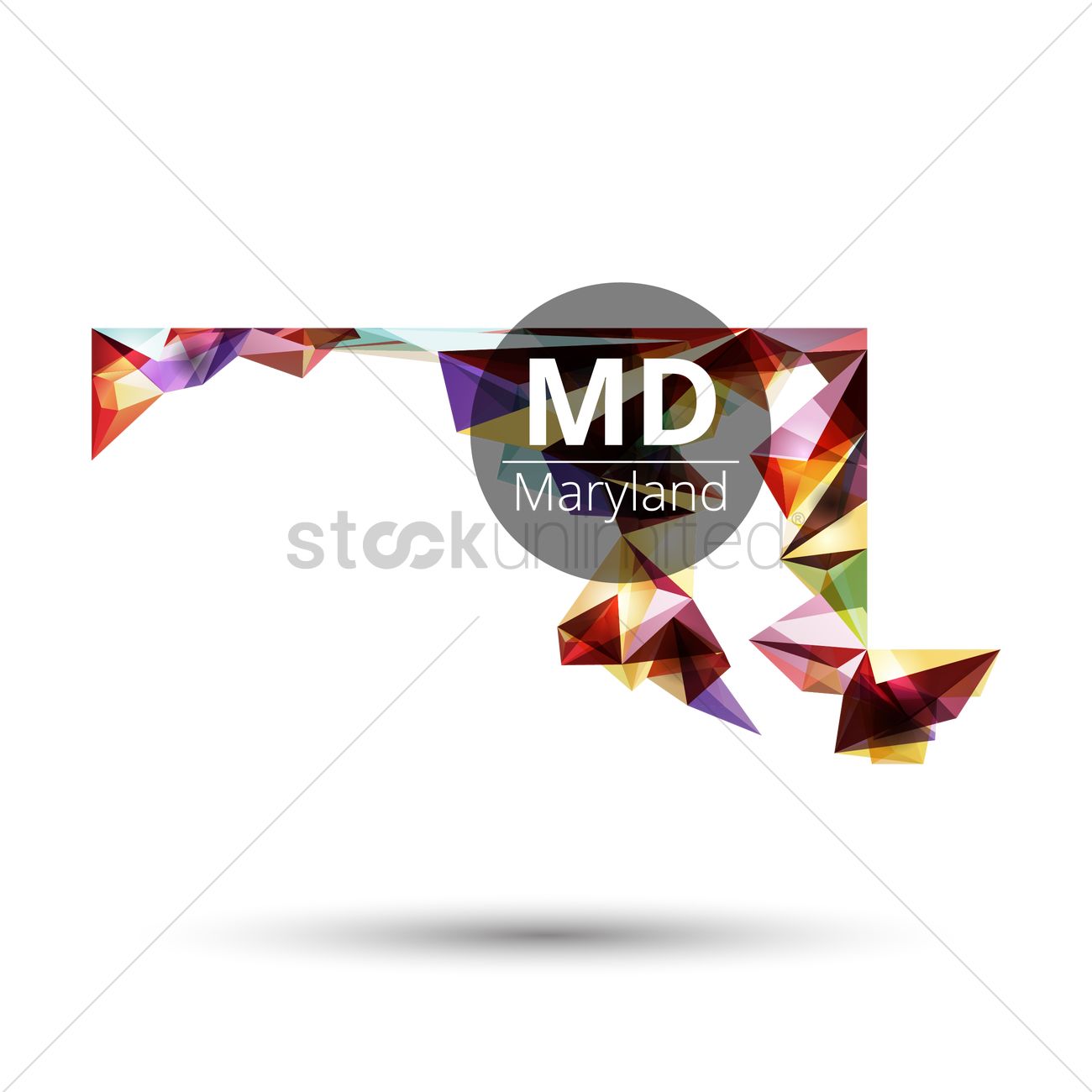 1300x1300 Low Poly Map Of Maryland State Vector Image