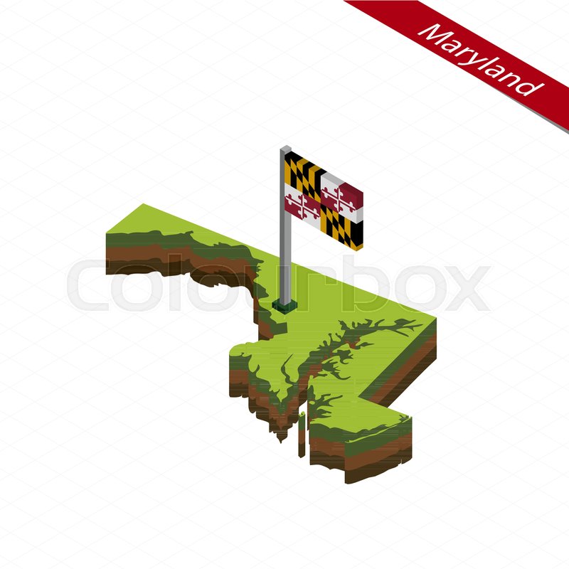 800x800 Isometric Map And Flag Of Maryland Stock Vector Colourbox
