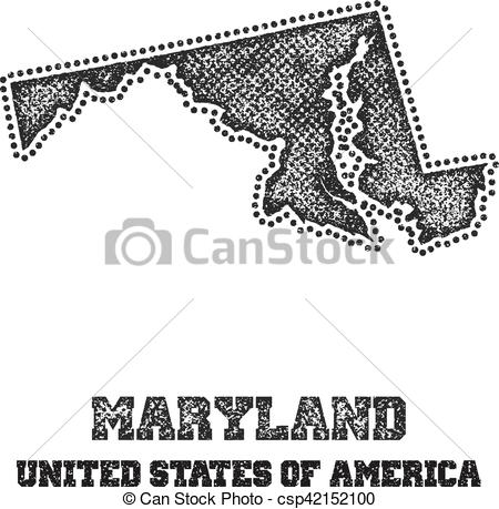450x459 Label With Map Of Maryland Vector Illustration
