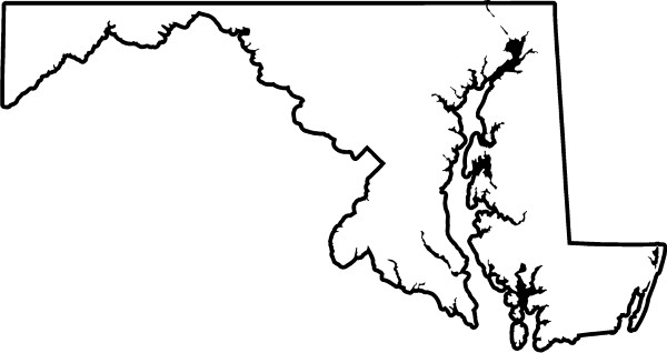 600x318 Maryland Outline Decal Sticker