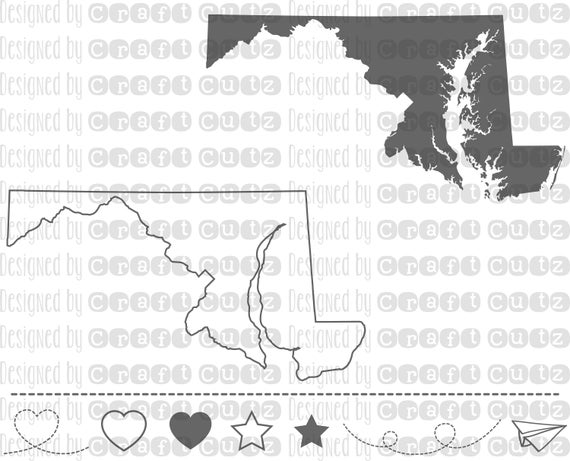 570x461 Maryland State Maryland Vector United States Etsy