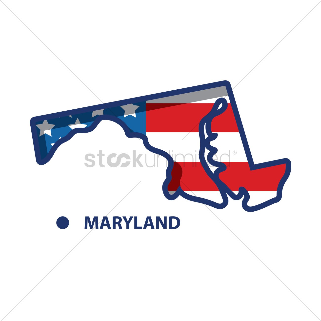 1300x1300 Map Of Maryland Vector Image
