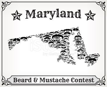 366x300 Maryland Map On Mustache Royalty Free Vector Art Pattern Stock