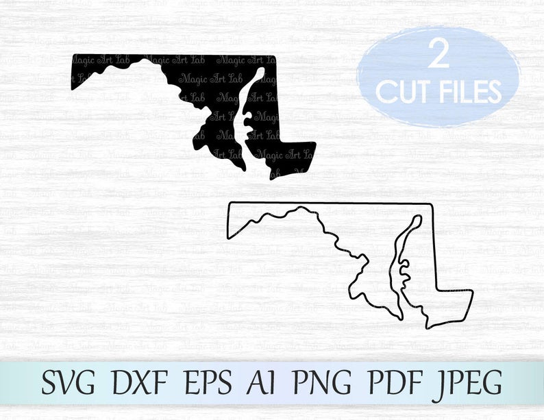 794x613 Maryland State Maryland Silhouette Maryland Vector Etsy