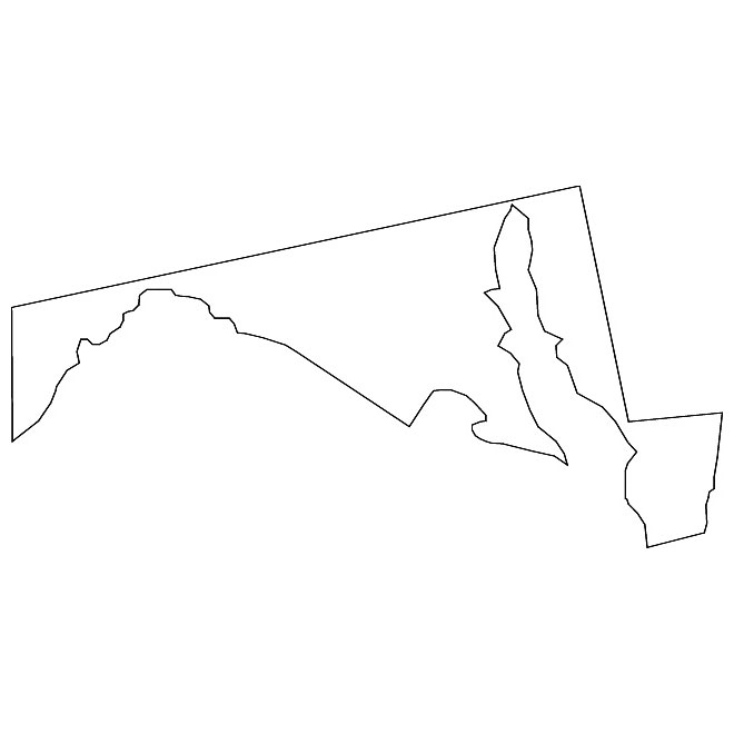 660x660 Maryland Vector Map