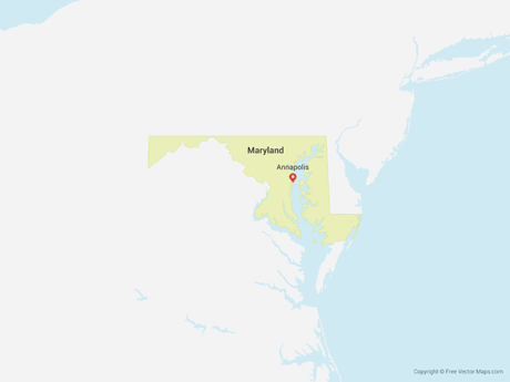 460x345 Vector Maps Of Maryland Free Vector Maps