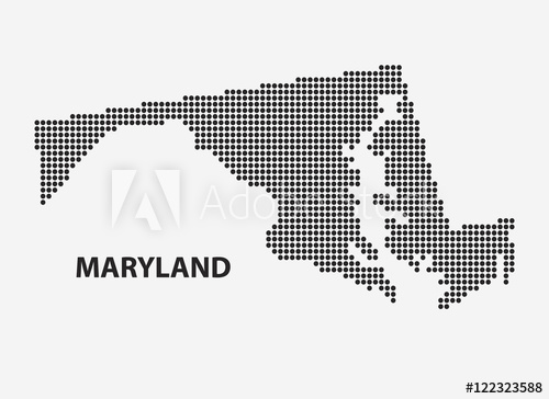 500x364 Dotted Map Of The State Maryland Vector Illustration