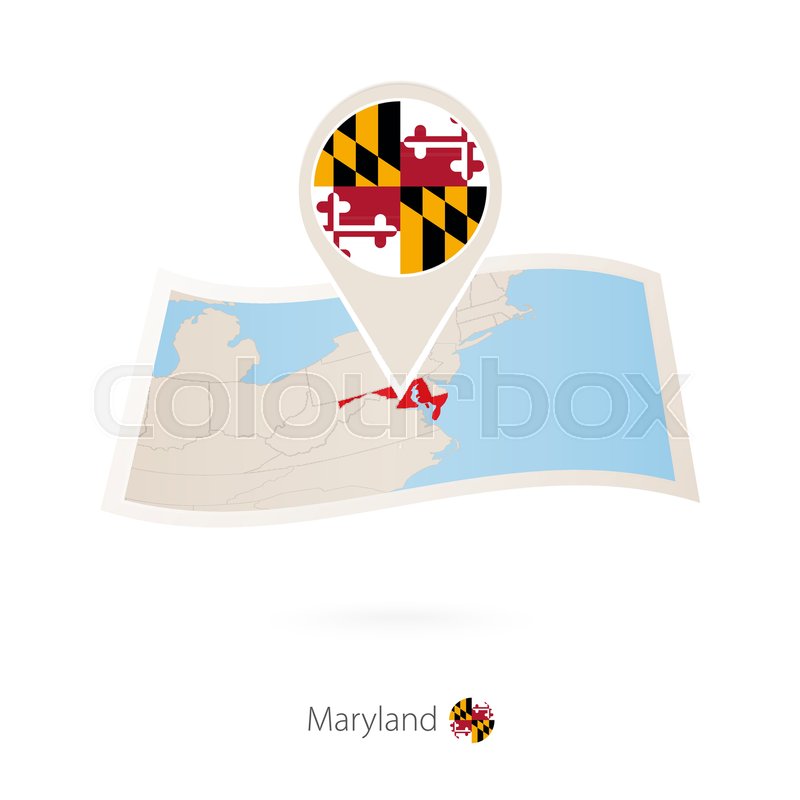 800x800 Folded Paper Map Of Maryland U S Stock Vector Colourbox