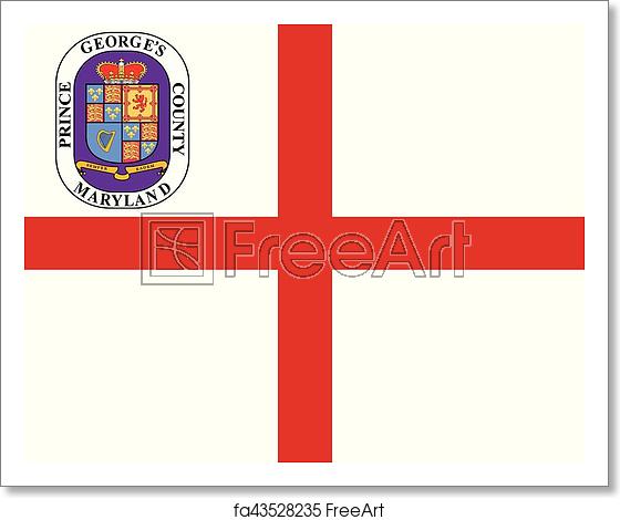560x470 Free Art Print Of Flag Of Prince George's County, Maryland, Usa