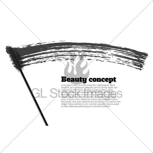 500x500 Mascara Brush Stroke Vector, Beauty Background Gl Stock Images