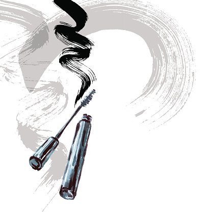 416x416 Mascara Brush Stroke Vector, Beauty Premium Clipart