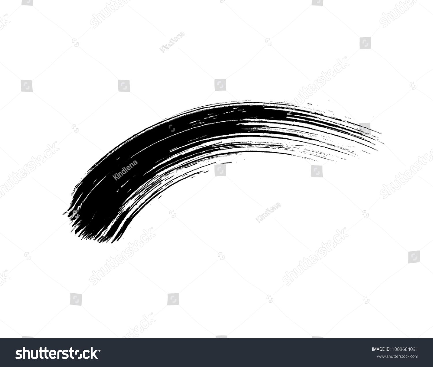 1500x1270 Mascara Brush Stroke Isolated On White Background Vector Black