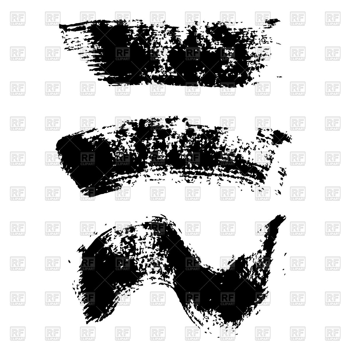 1200x1200 Mascara Brush Stroke Set Vector Image Of Design Elements