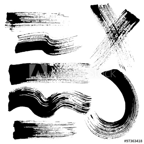 500x500 Vector Set Of Grunge Brush Strokes Black Mascara Brush Strokes
