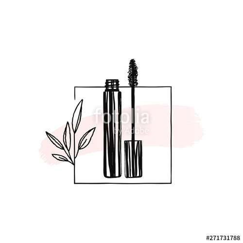 Beauty, Makeup Artist Logo, Mascara Vector Illustration Stock 500x500 Beauty, Makeup Artist Logo, Mascara Vector Illustration Stock