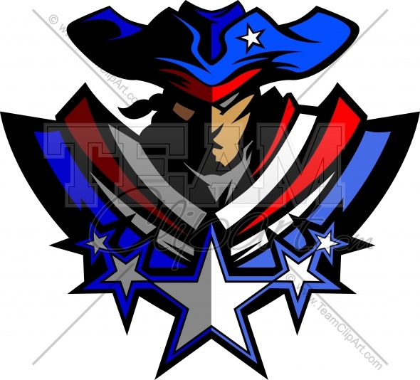 590x534 Patriot Mascot Logo Vector Clipart Image