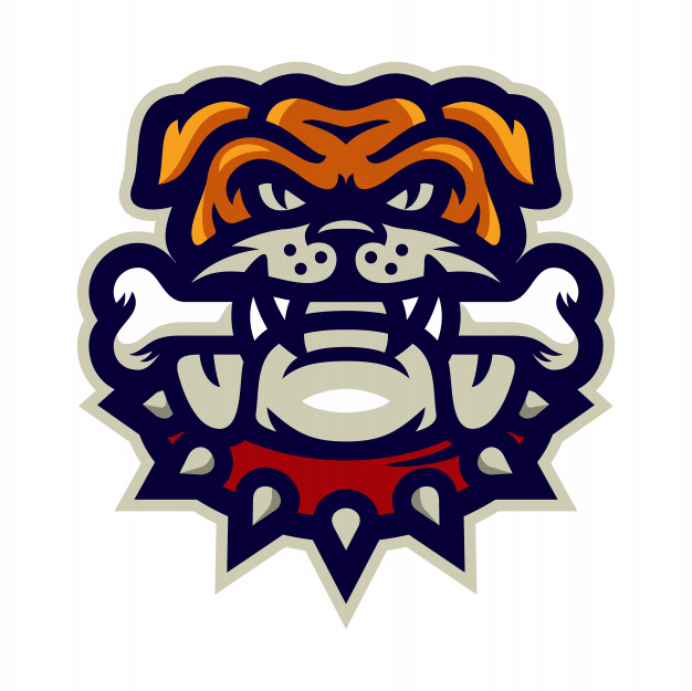 626x625 Bulldog Bite Bone Mascot Logo Vector Illustration Vector Premium