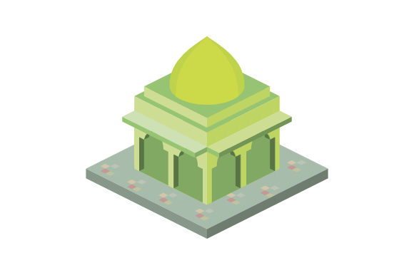 Isometric Masjid Vector Graphic 580x386 Isometric Masjid Vector Graphic