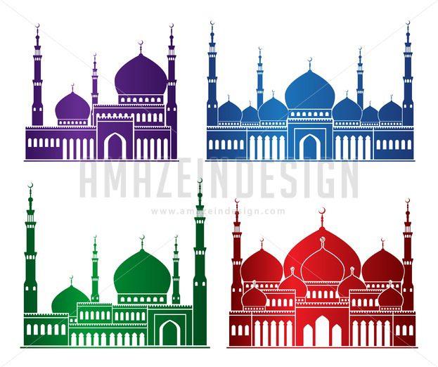 Silhouette Mosque Or Masjid Vector Set 623x522 Silhouette Mosque Or Masjid Vector Set