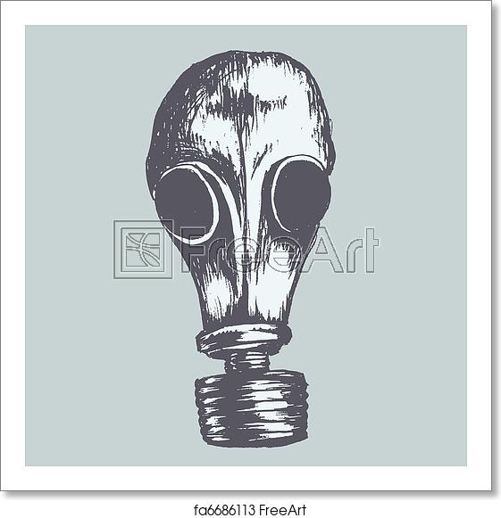 561x581 Free Art Print Of Gas Mask Sketch Of Gas Mask Vector Computer