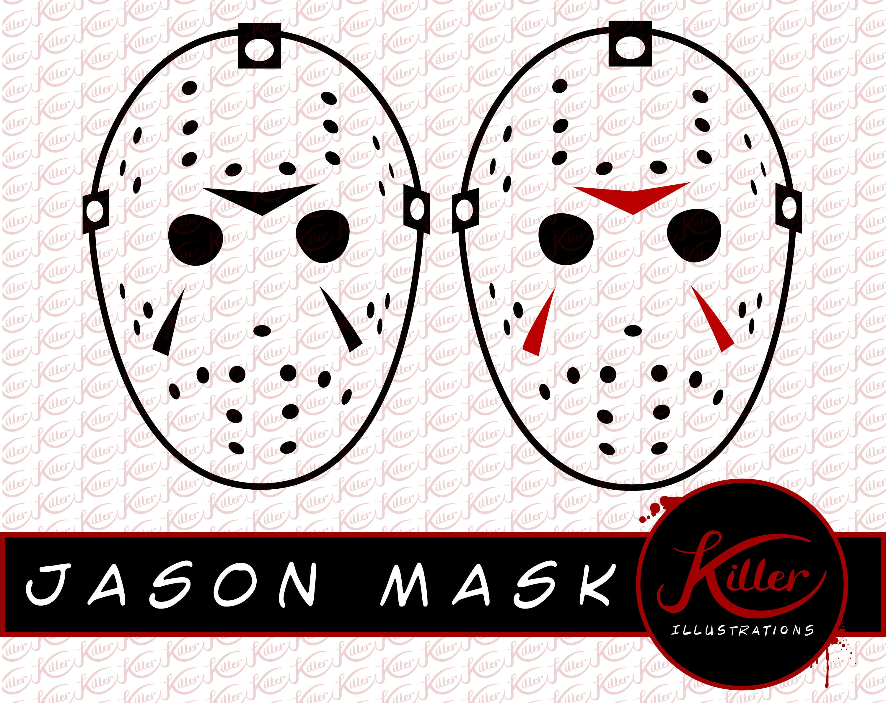 3000x2382 Jason Mask Vector Pack Hockey Mask Clip Art Horror Etsy