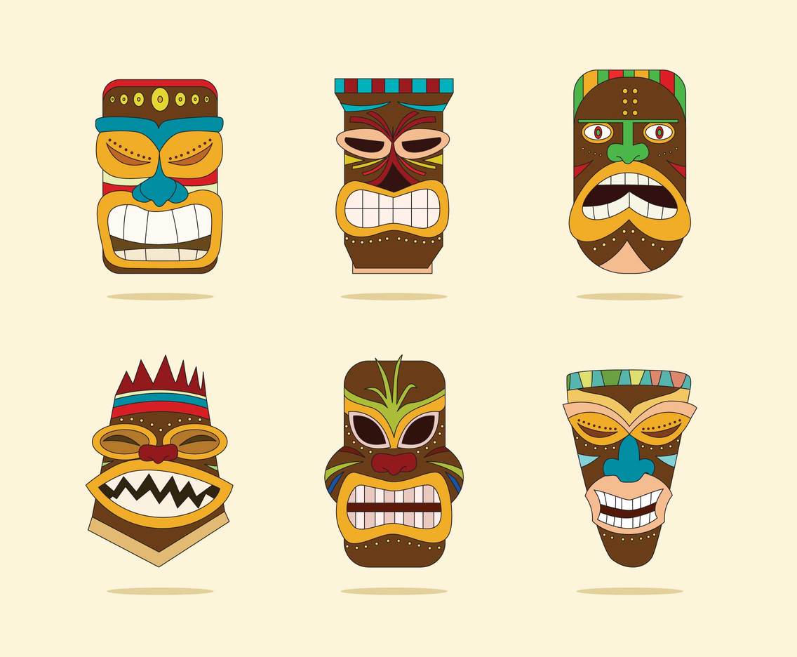 1136x936 Tiki Mask Vector Vector Art Graphics