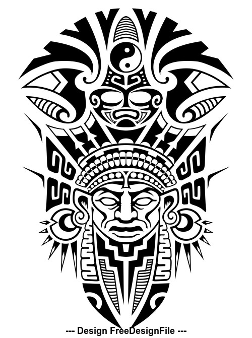 500x671 Tribal Mask Vector Free Download