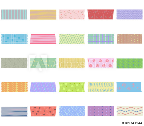 500x438 Vector Illustration Set Of Cute Colorful Hand Drawn Masking Tape