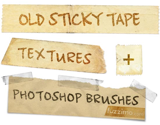 550x430 Free Old Sticky Tape Textures + Ps Brushes Fuzzimo