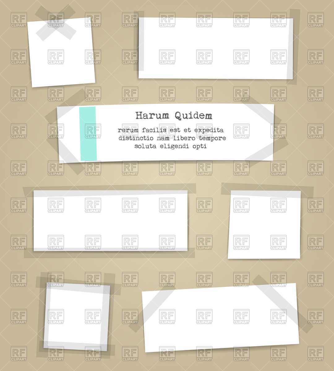 1080x1200 Paper Sheets With Scotch Tape Pieces Vector Image Of Objects