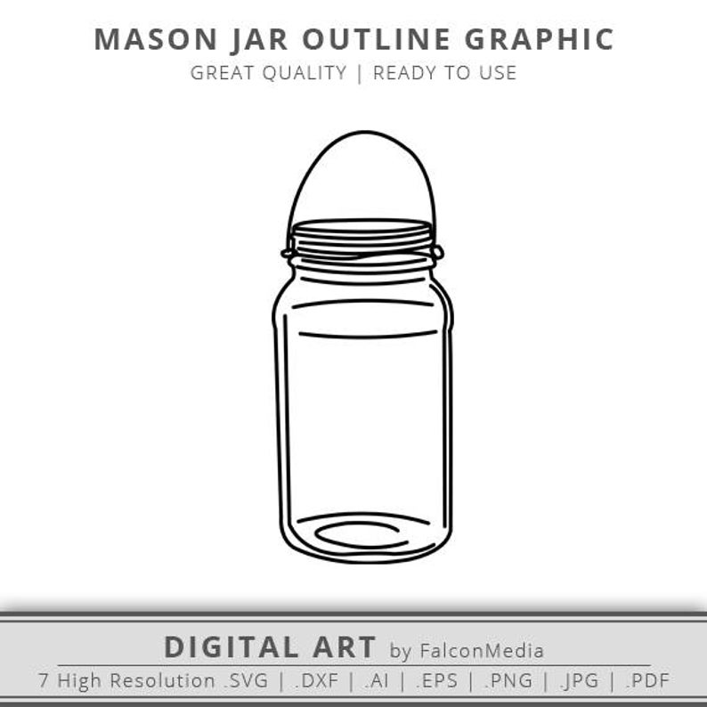 794x794 Mason Jar Mason Jar Mason Jar Outline Clip Art Etsy
