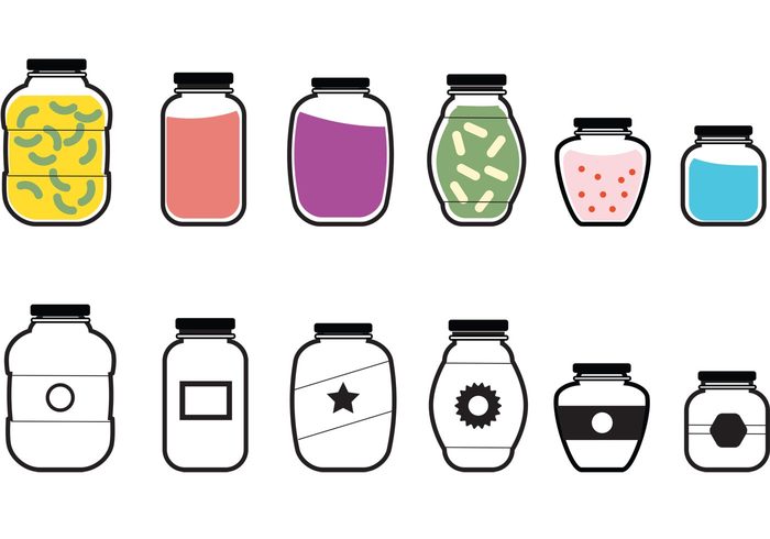Mason Jar Vector Icons 700x490 Mason Jar Vector Icons