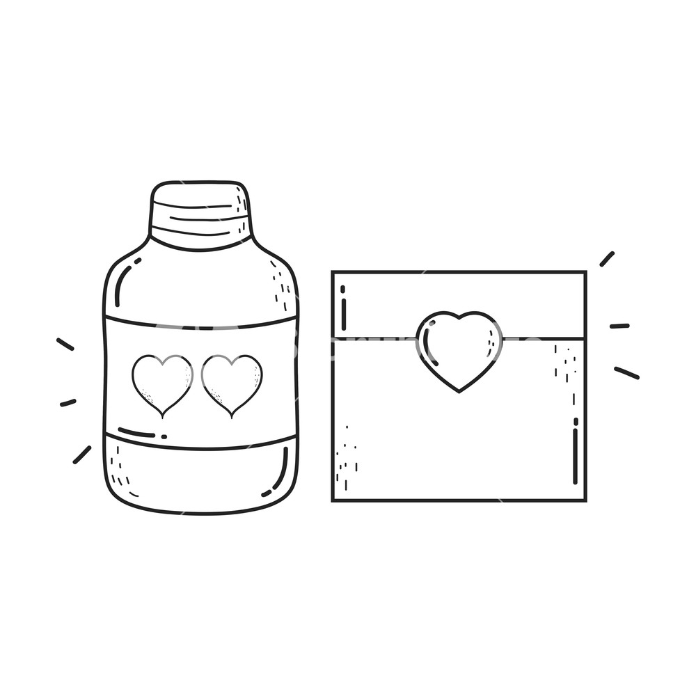Envelope With Heart And Mason Jar Vector Illustration Design 1000x1000 Envelope With Heart And Mason Jar Vector Illustration Design