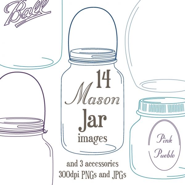 600x600 Hanging Mason Jar Clipart