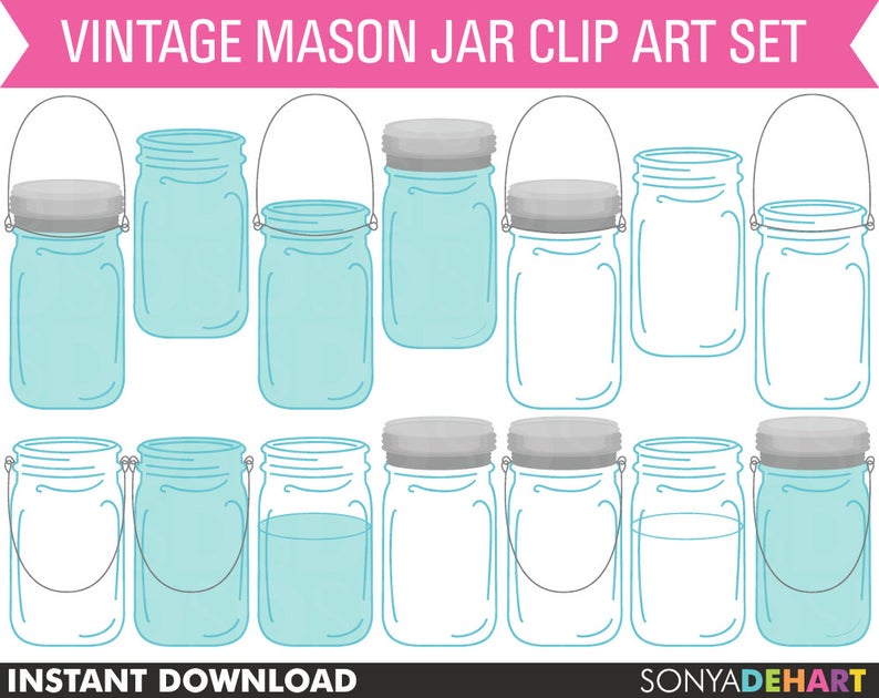 794x630 Mason Jar Clipart Mason Jar Clip Art Wedding Clipart Etsy