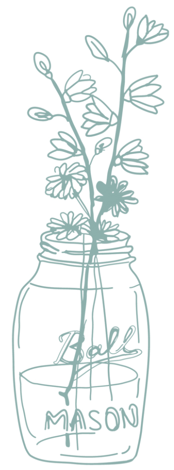 347x934 Mason Jar With Flowers Clipart Free
