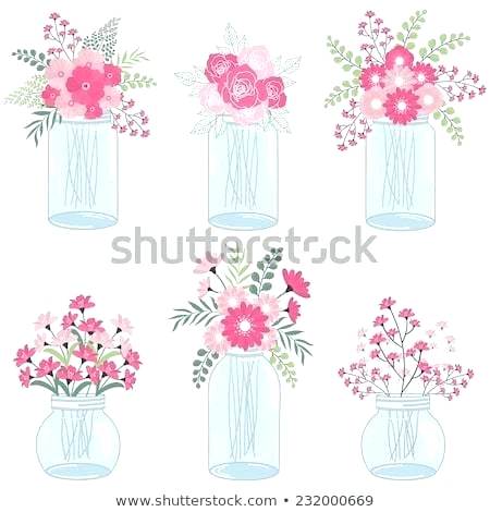 450x470 Mason Jar With Flowers Vector