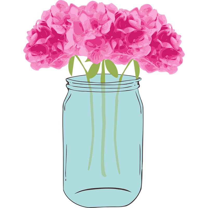 800x800 Floral Vector With Mason Jar Clip Art Pixel Candy Paperie