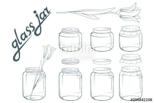 500x334 Glass Jar Set Jar Hand Drawn Lettering Of Glass Jar Vector