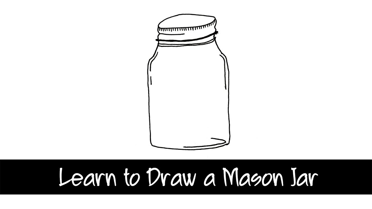 1280x720 Collection Of 'mason Jar Line Drawing' Download More Than
