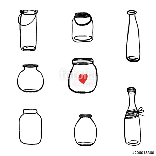 499x500 Large Set Of Hand Drawn Mason Jar Vectors Stock Image And Royalty