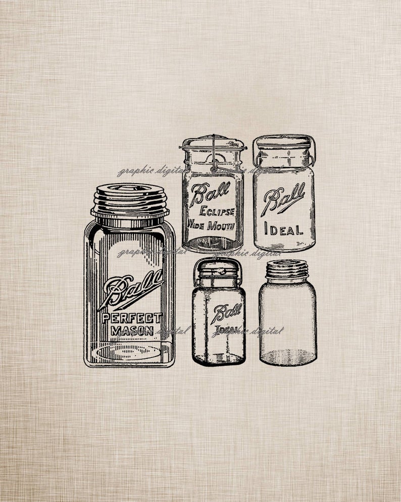 794x993 Mason Jar Vector Automatic Download Vintage Image Digital Etsy