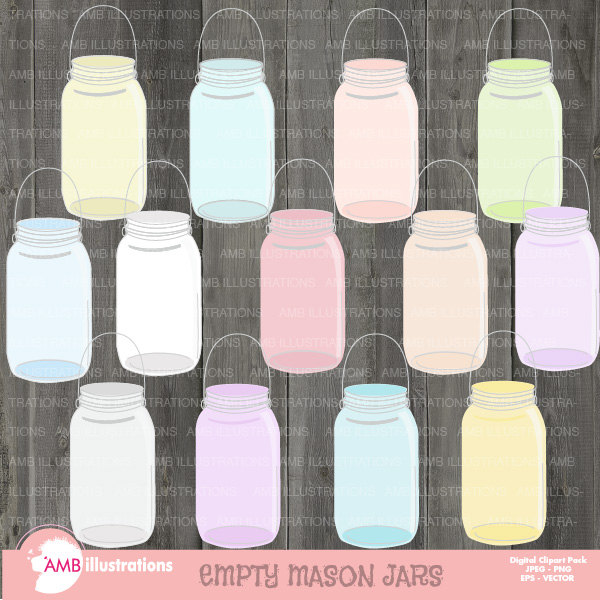 600x600 Mason Jar Clipart, Mason Jar Graphics, Mason Jar Vector, Instant