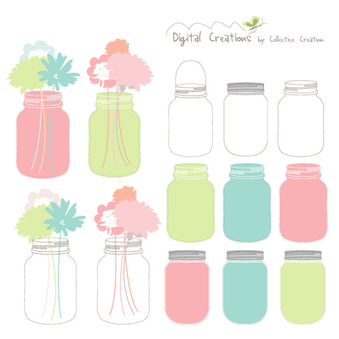 674x674 Digital Download Discoveries For Mason Jar Clipart From Image