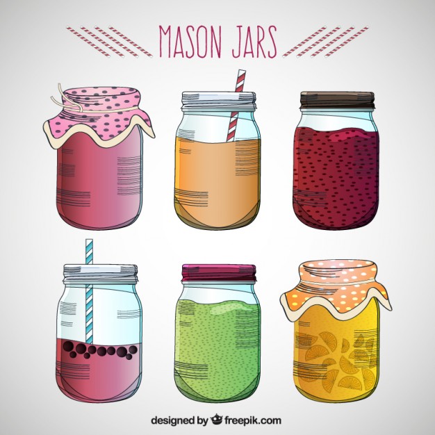 626x626 Drawn Mason Jars Set Free Vectors Ui Download